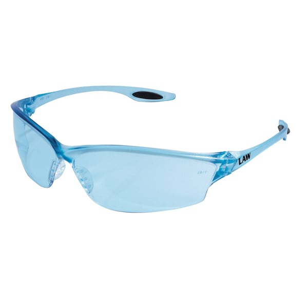 Mcr Safety Law (LW2), Safety Glasses, Anti-Scratch, Light Blue Lens, Light Blue Frame, Frameless, 12 PK LW213 - main